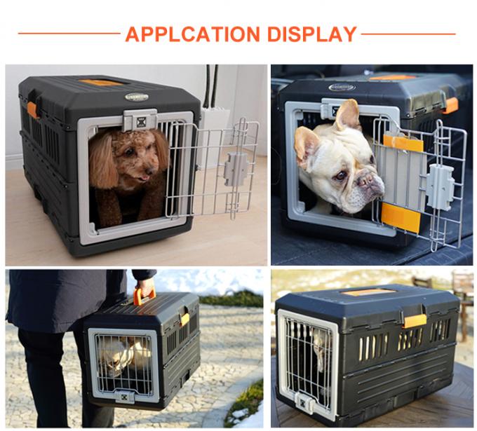 Foldable Plastic Pet Travel Flight Carrier Portable Pet Crate Traveling Dog Cage Box