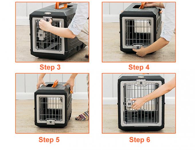 Foldable Plastic Pet Travel Flight Carrier Portable Pet Crate Traveling