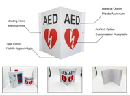 Flat / 90 Degree / V Type Defibrillator Sign Printable AED Safety Sign First Aid
