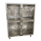 Sturdy Custom Metal Products / Stainless Steel Dog Cage With 4 Caster Wheels