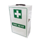 Large Workplace 2 Shelf First Aid Cabint Empty White With Pocket