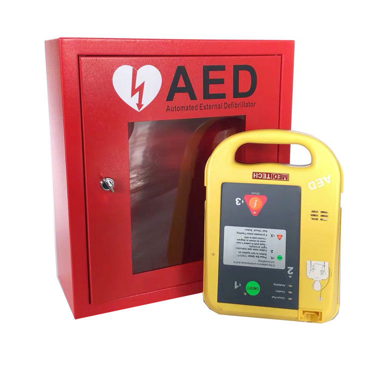 Red Alarmed AED Wall Cabinet For Defibrillators Custom Service Support