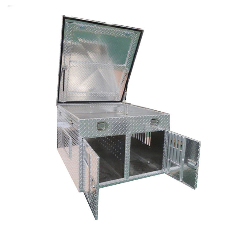Diamond Plate Aluminum Dog Box With Top Storage High Durability
