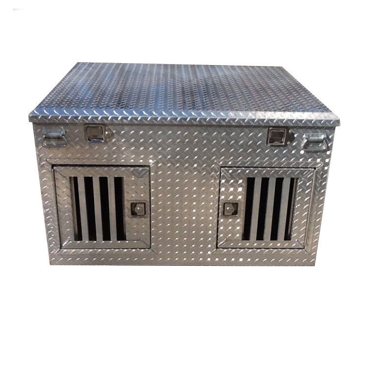 Diamond Plate Aluminum Dog Box With Top Storage High Durability