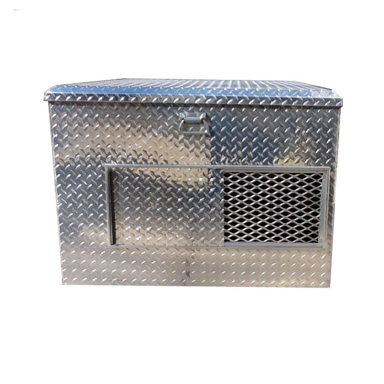 Diamond Plate Aluminum Dog Box With Top Storage High Durability