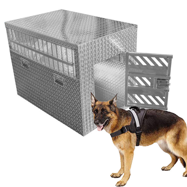 Light Weight K9 Aluminum Dog Crate , Large Aluminum Single Dog Box