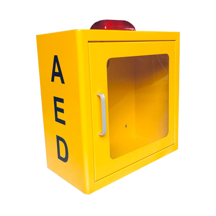 Yellow Color Alarmed AED Defibrillator Cabinets With Strobe Light