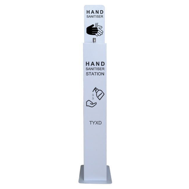 Big Vloume 5L Steel Manual Gel Sanitizer Dispenser Stand With Sign
