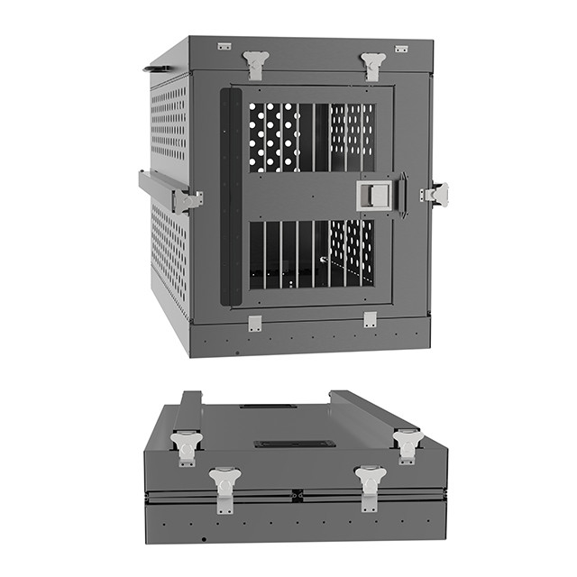 Aluminum Dog Travel Box Foldable Gray Color