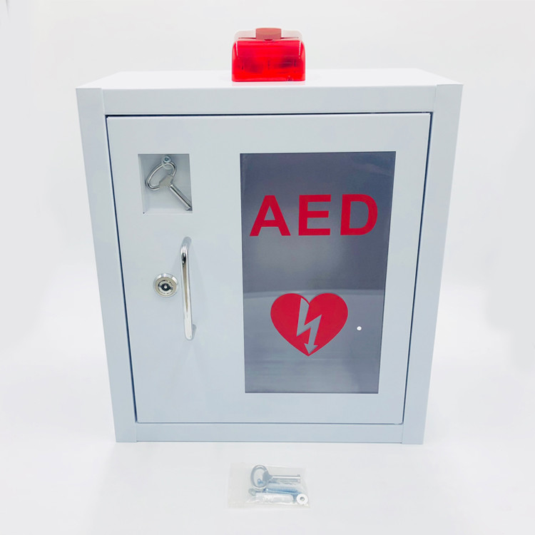 Metal AED Defibrillator Storage White / Green / Yellow Optional