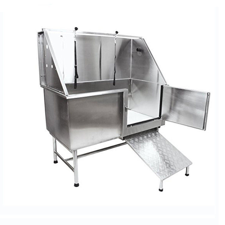 Professional Dog Grooming Bath Tubs Stainless Steel Made With Walk - In Ramp