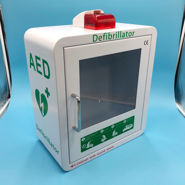 Round Corner AED Defibrillator Wall Mounted Box With Audible Alarm