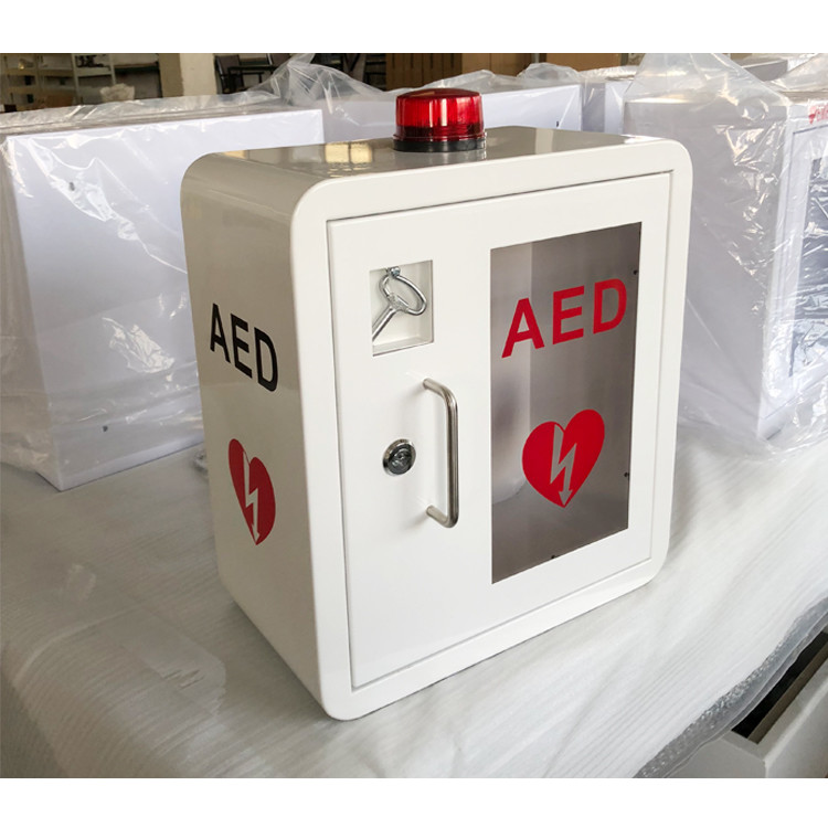 Durable Steel AED Defibrillator Indoor Use With Curved Corner