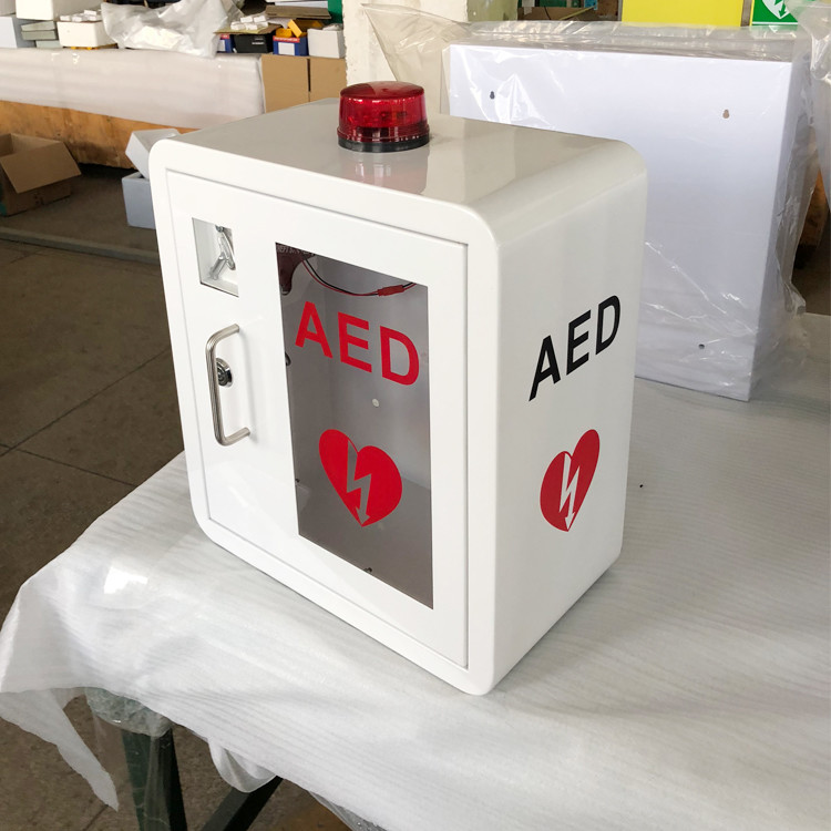 Durable Steel AED Defibrillator Indoor Use With Curved Corner