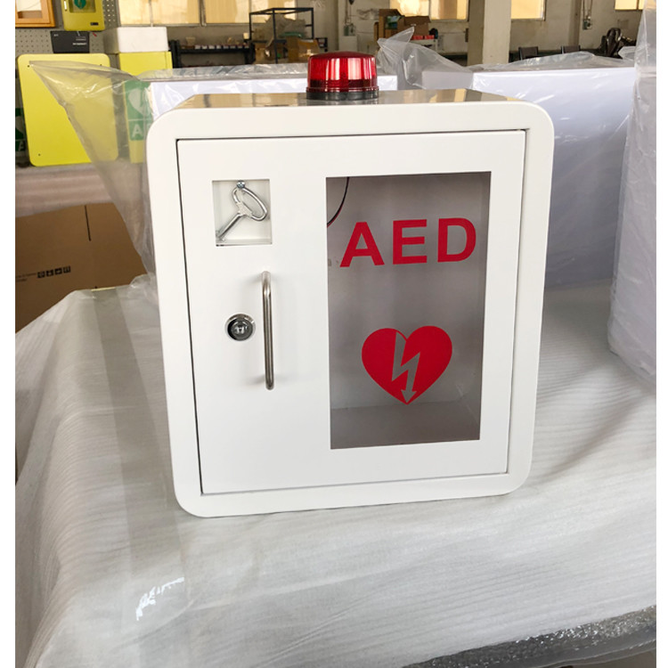 Durable Steel AED Defibrillator Cabinets Indoor Use With Curved Corner