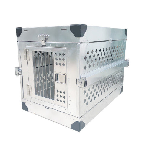 Large Aluminum Diamond Plate Dog Box , Collapsible Aluminium Dog Cage