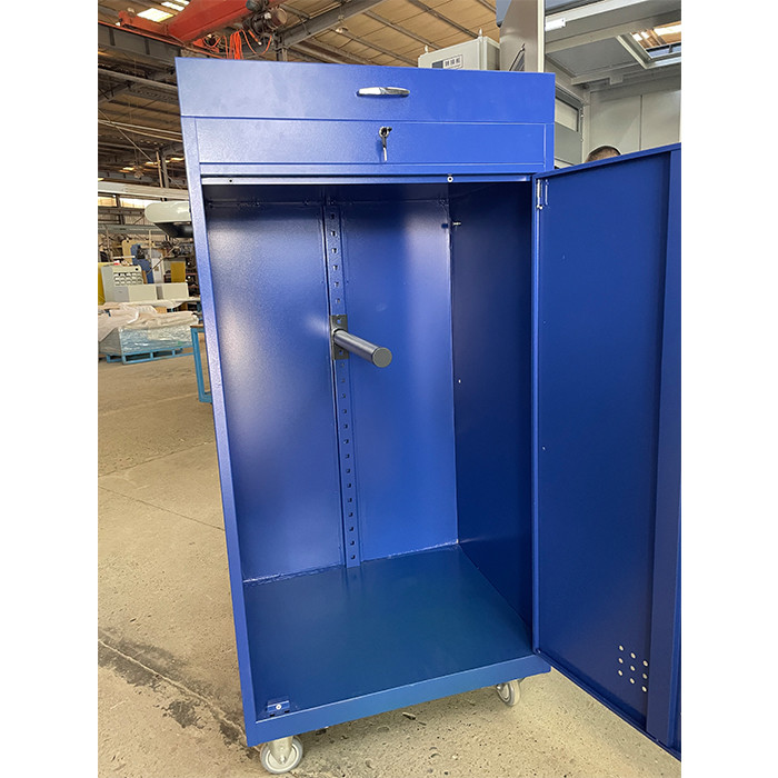 Steel Blue White Saddle Box Tack Locker For Horse Equipment Storage