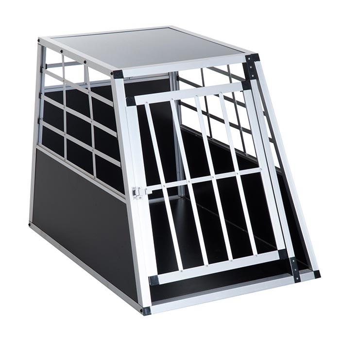 Lockable MDF Heavy Duty Aluminum Dog Travel Box For Large Dog Car Transport Cage