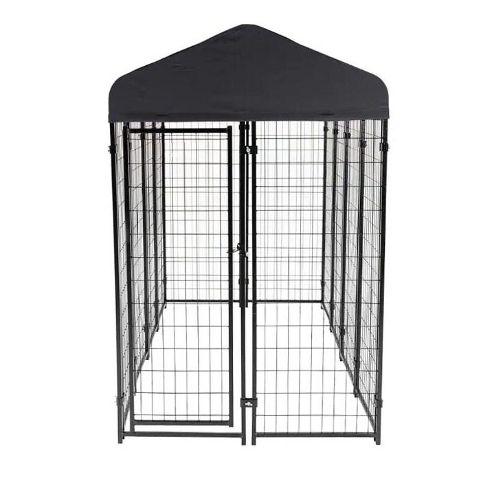 4x8x6 ft Outdoor Large Galvanized Welded Wire Dog Kennel With Cover